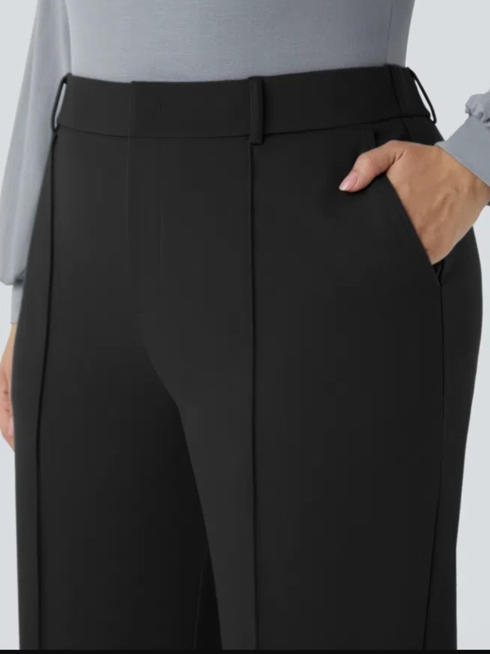 NWT Size 3X HALARA Flex Black Wide-Leg Trousers with Crease - Picture 5 of 7